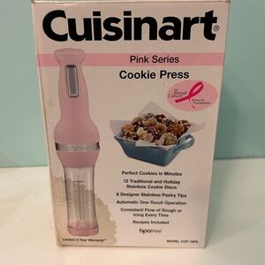 Cuisinart CCP-10 Pink Electric Cookie Press 12 Discs 8 Decorating Tips New Open